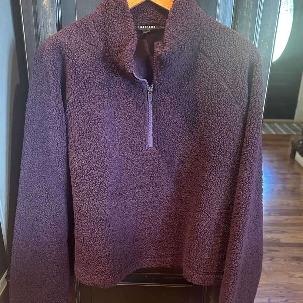 Year of Ours Deep Purple Sherpa Pullover Teddy Jacket